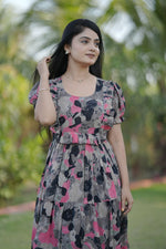 Thumbnail for Preksha Creation Women Multicolour Georgette Floral Maxi dress Gown