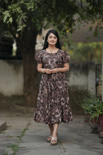 Thumbnail for Preksha Creation Women Black Georgette Floral Maxi dress Gown