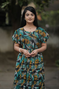 Thumbnail for Preksha Creation Women MultiColor Georgette Floral Maxi dress Gown