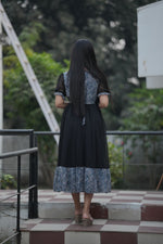 Thumbnail for Preksha Creation Women Black Georgette Floral Maxi dress Gown