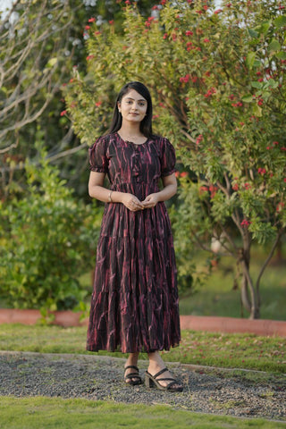 Preksha Creation Women Multicolour Georgette Floral Maxi dress Gown
