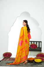 Thumbnail for BulBul Rani Mustard Silk Kurta Set with Dupatta
