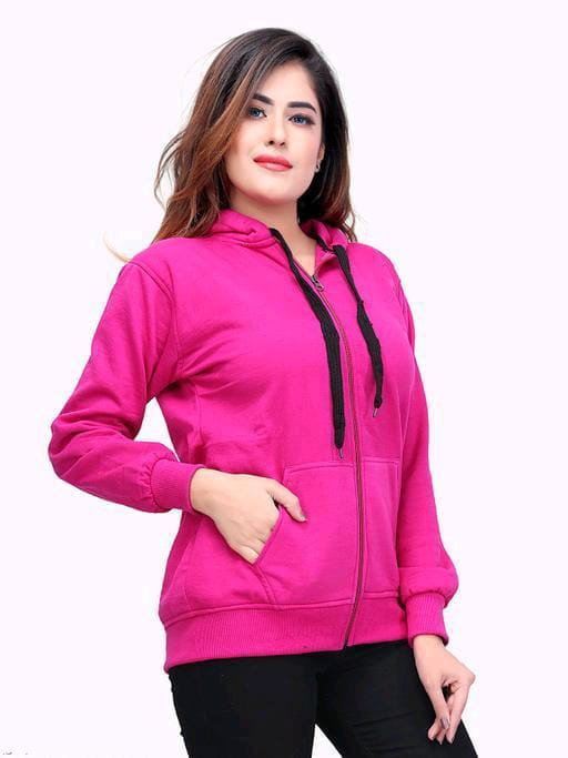 PAVONINE Rani Color Casual Winter Wear Hoodie Sweatshirt For Girls - Distacart