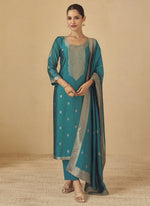 Thumbnail for Vegaa Fashion Rama Viscose Silk Jacquard Wedding Wear Salwar Suit