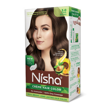 Nisha Creme Hair Color for Women & Men - Dark Brown - Distacart