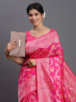 Thumbnail for Astita Banarasi Silk Pink Saree