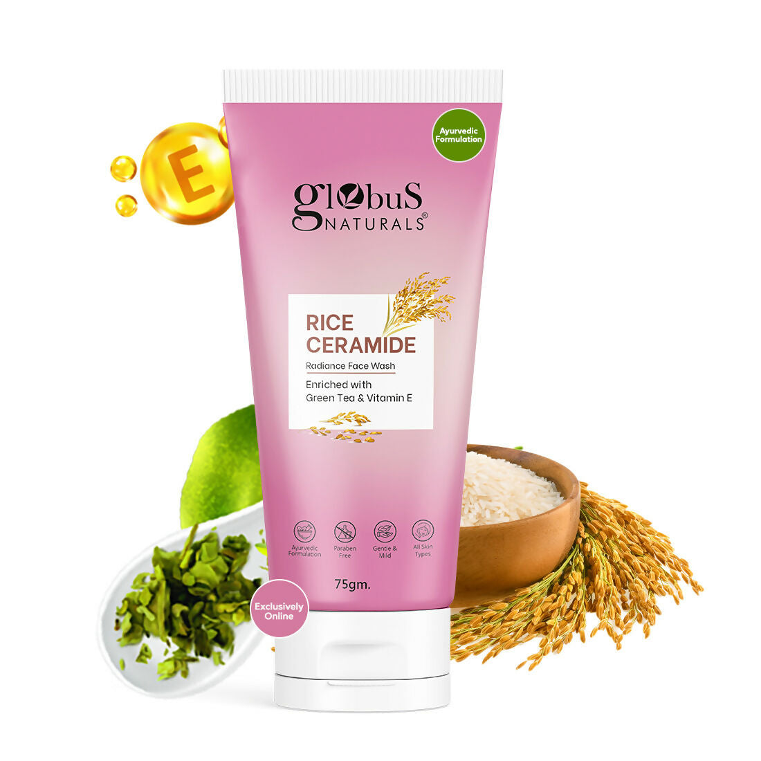 Globus Naturals Rice Ceramide Face Wash