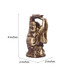 Thumbnail for eCraftIndia Antique Finish Laughing Buddha Brass Showpiece - Dista