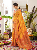 Thumbnail for Shree Shyam Fashion Yellow Soft Silk Saree - Distacart