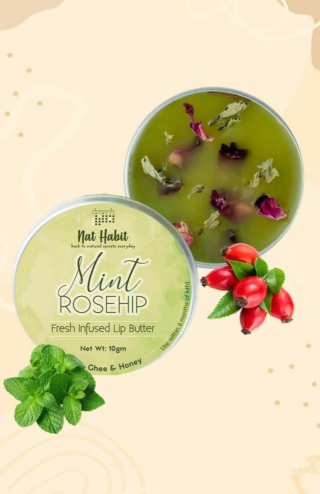 Nat Habit Mint Rosehip Lip Butter - Distacart