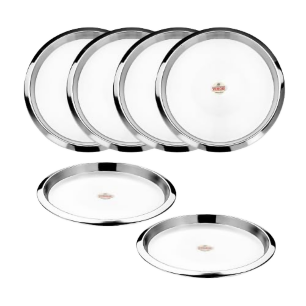 Vinod Stainless Steel Two Tone Serving Dish/Salad Plate/Snack Plate - Dista