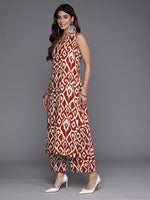 Thumbnail for Varanga Women Red Ikat Printed Straight Kurta With Palazzo - Distacart