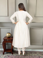 Thumbnail for The52 Women's Gorgeous Embroidery Chandrei Fabric Straight Kurta, Pant and Dupatta Set
