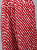 Thumbnail for Yufta Red Bandhani Embroidered Dupatta Set