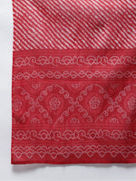 Thumbnail for Yufta Red Bandhani Embroidered Dupatta Set