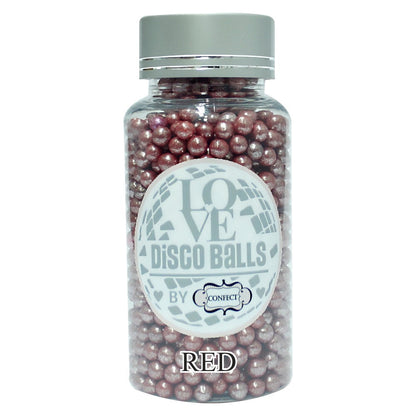 confect red disco balls sprinkles 4 mm 120 gms