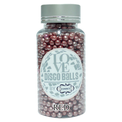 confect red disco balls sprinkles 5 mm 120 gms