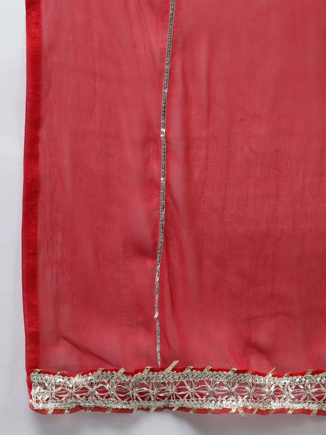 Yufta Red Ethnic Motifs Dupatta Set