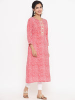 Thumbnail for Yufta Red Printed Kurta
