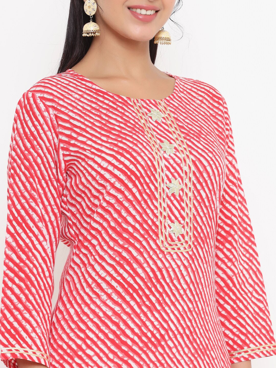Yufta Red Printed Kurta
