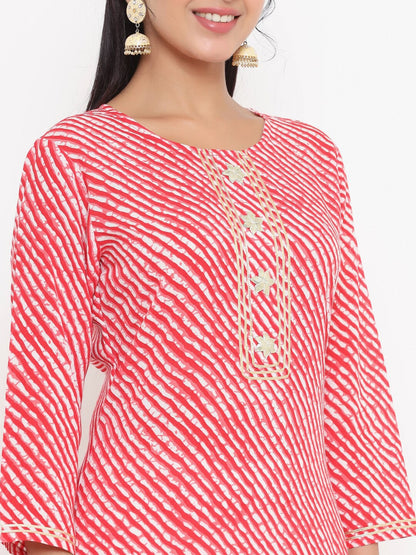 Yufta Red Printed Kurta - Distacart