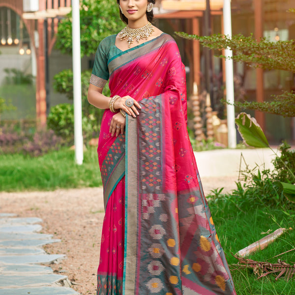 Anaita Red Soft Silk Saree With Floral Printed Work With Blouse - Distacart
