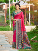 Thumbnail for Anaita Red Soft Silk Saree With Floral Printed Work With Blouse - Distacart