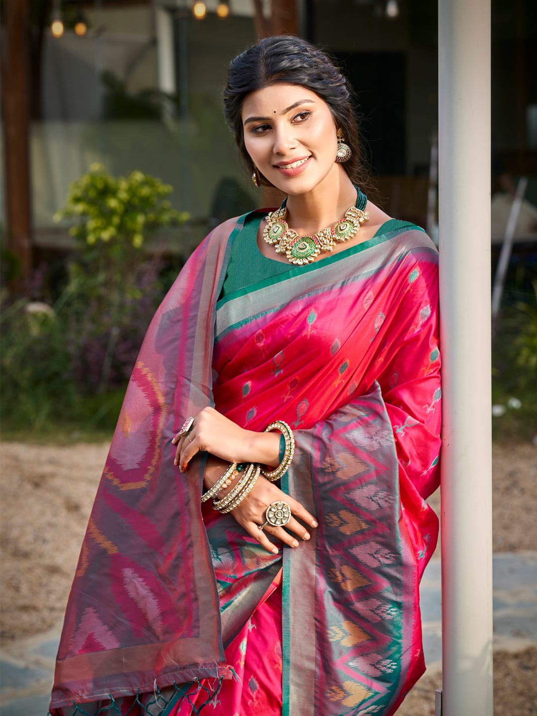 Anaita Red Soft Silk Saree With Floral Printed Work With Blouse - Distacart