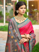 Thumbnail for Anaita Red Soft Silk Saree With Floral Printed Work With Blouse - Distacart