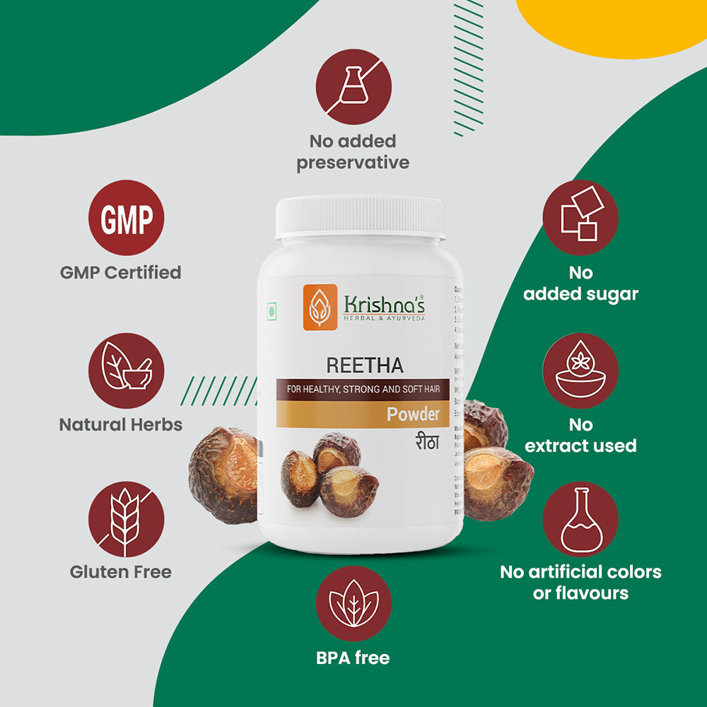 Krishna'S Herbal & Ayurveda Reetha Powder