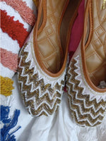 Thumbnail for Desi Colour Women Indian Ethnic Footwear-Party Wear Pink Pearl Zigzag