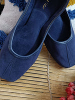 Thumbnail for Desi Colour Women Indian Ethnic Footwear-Basic Suede -Blue - Distacart
