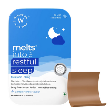 Wellbeing Nutrition Melts Restful Sleep Oral Strips-Calming Chamomile Lavender Flavor - Dista