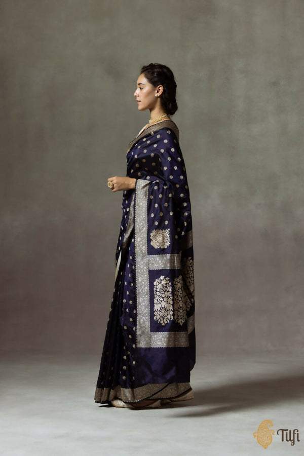 Preksha Creation Indian Style Banarasi Soft Silk Women Saree - Blue - Distacart