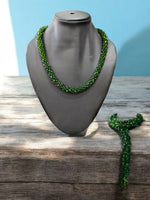 Thumbnail for Inhanns Noor-E-Jalwa – Handmade Crystal Bead Necklace -Adjustable - Green Only Necklace - Distacart