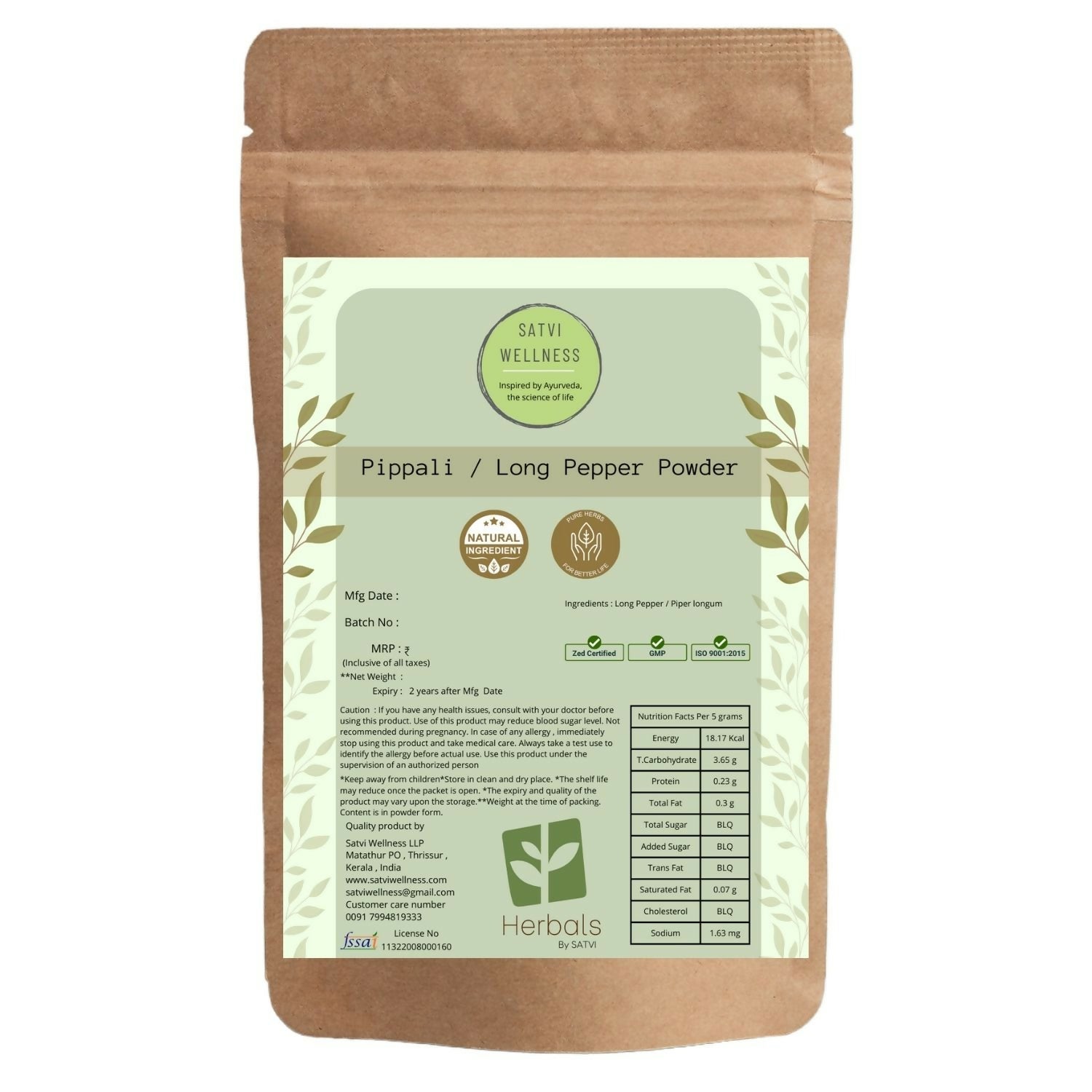 Satvi Wellness Pippali Powder | Kerala Pippali - Distacart