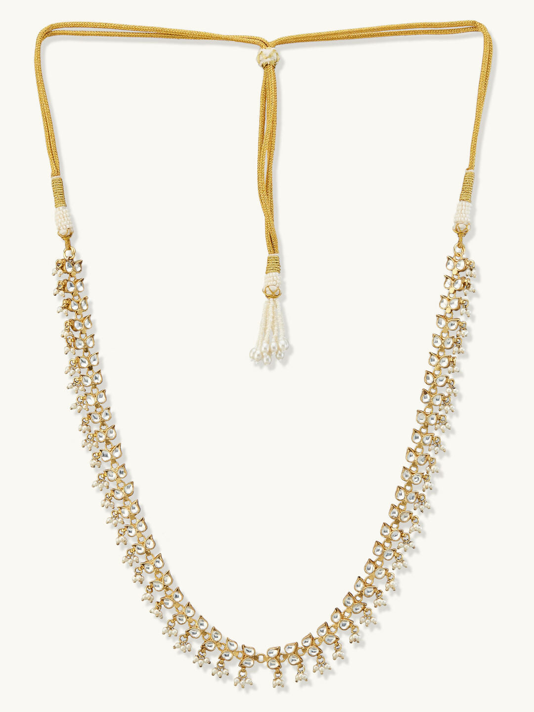 Nuyug 22K Gold-Plated Kundan & Pearl Studded Matha Patti Head Jewellery