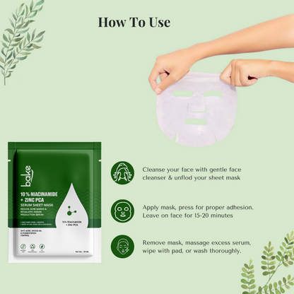 Bake 10% Niacinamide + Zinc PCA Serum Sheet Mask - Distacart