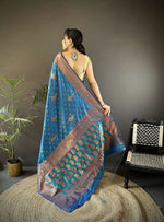 Thumbnail for Joban Fashion Banarasi Royal Blue Woven Woven Soft Silk Saree