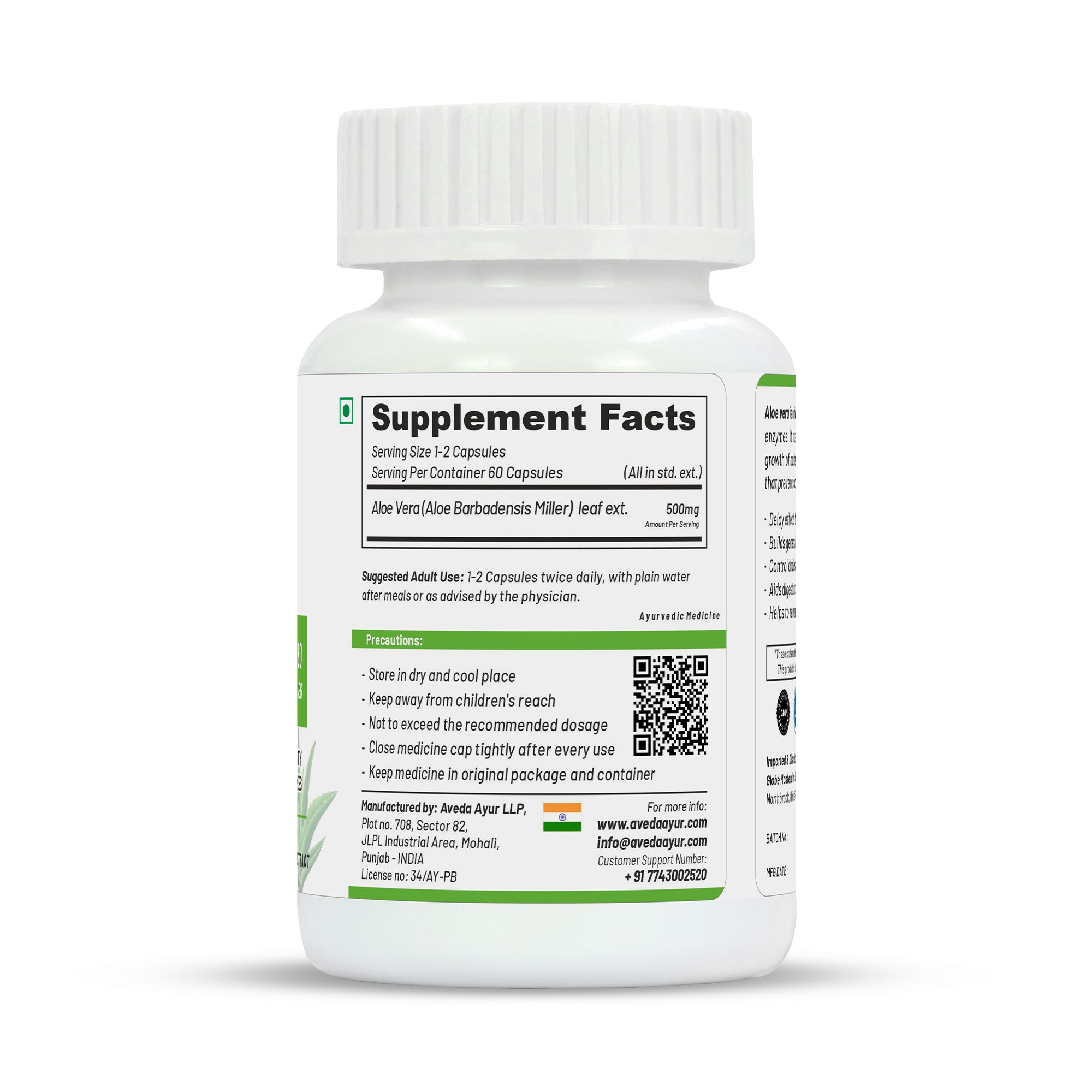 Life Aveda Premium Aloe Vera Capsules - Distacart