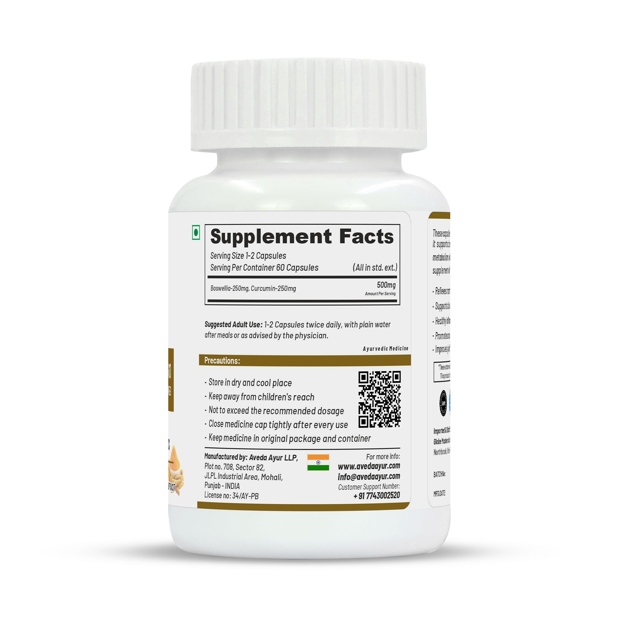 Life Aveda Bosswellia Curcumin Capsules - Distacart