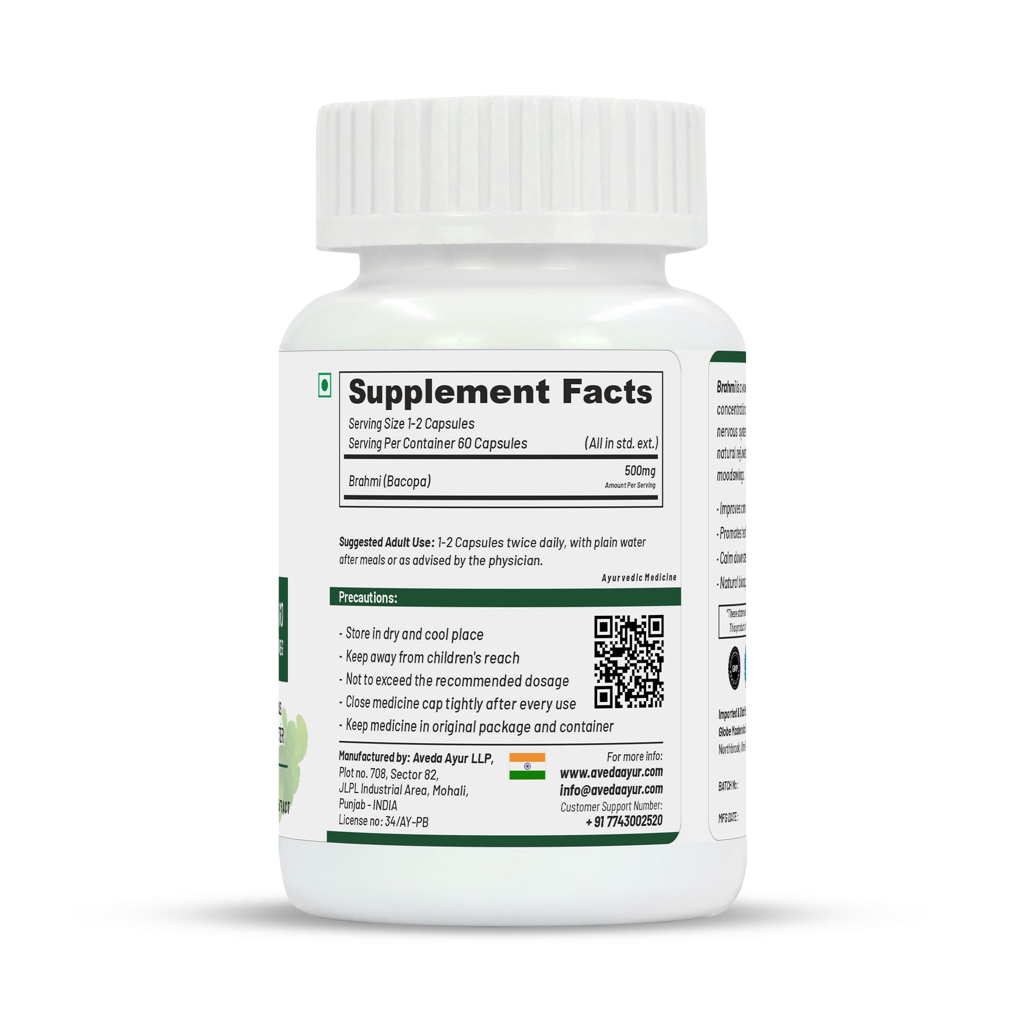 Life Aveda Premium Brahmi Capsules - Distacart