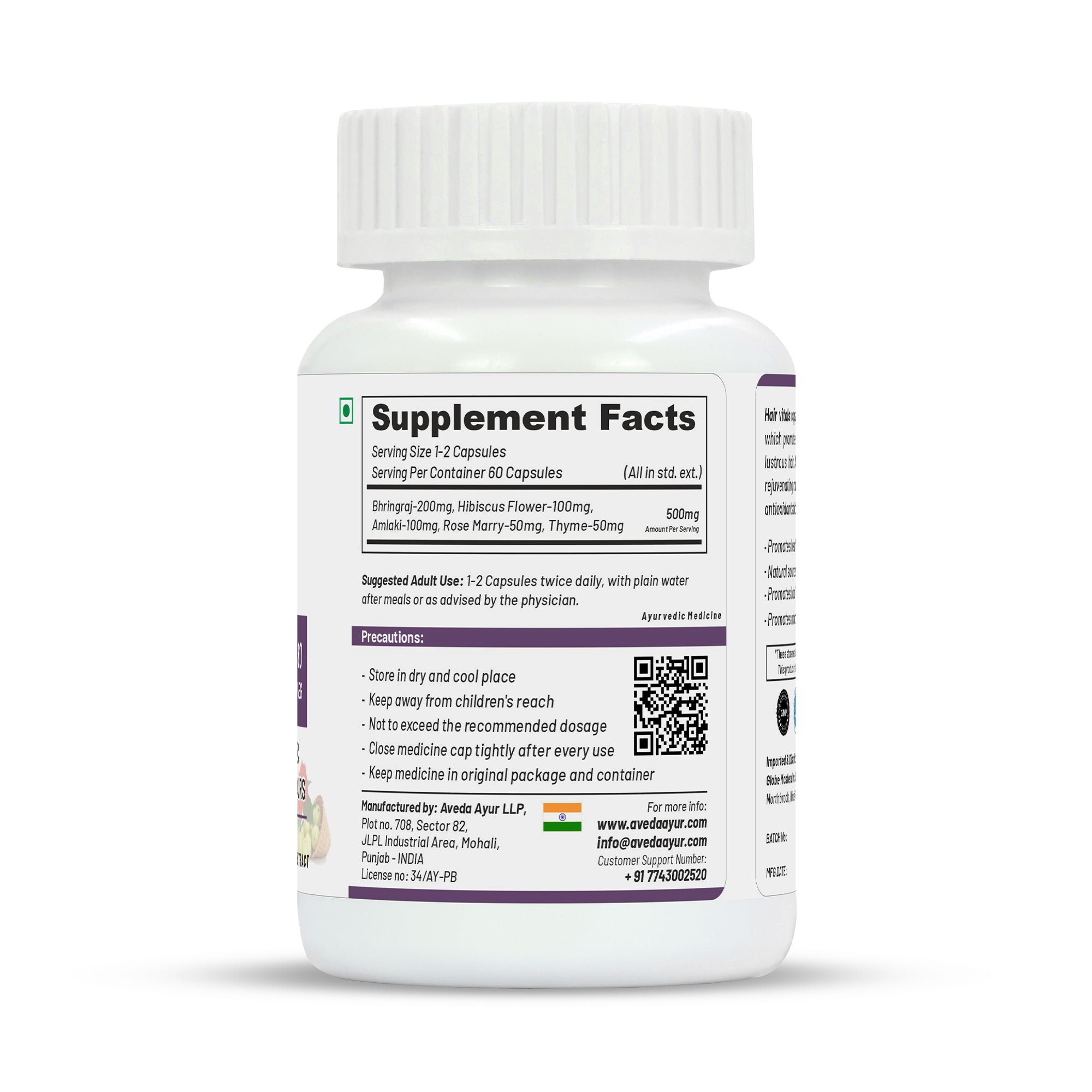 Life Aveda Premium Hair Vitals Veg Capsules - Distacart