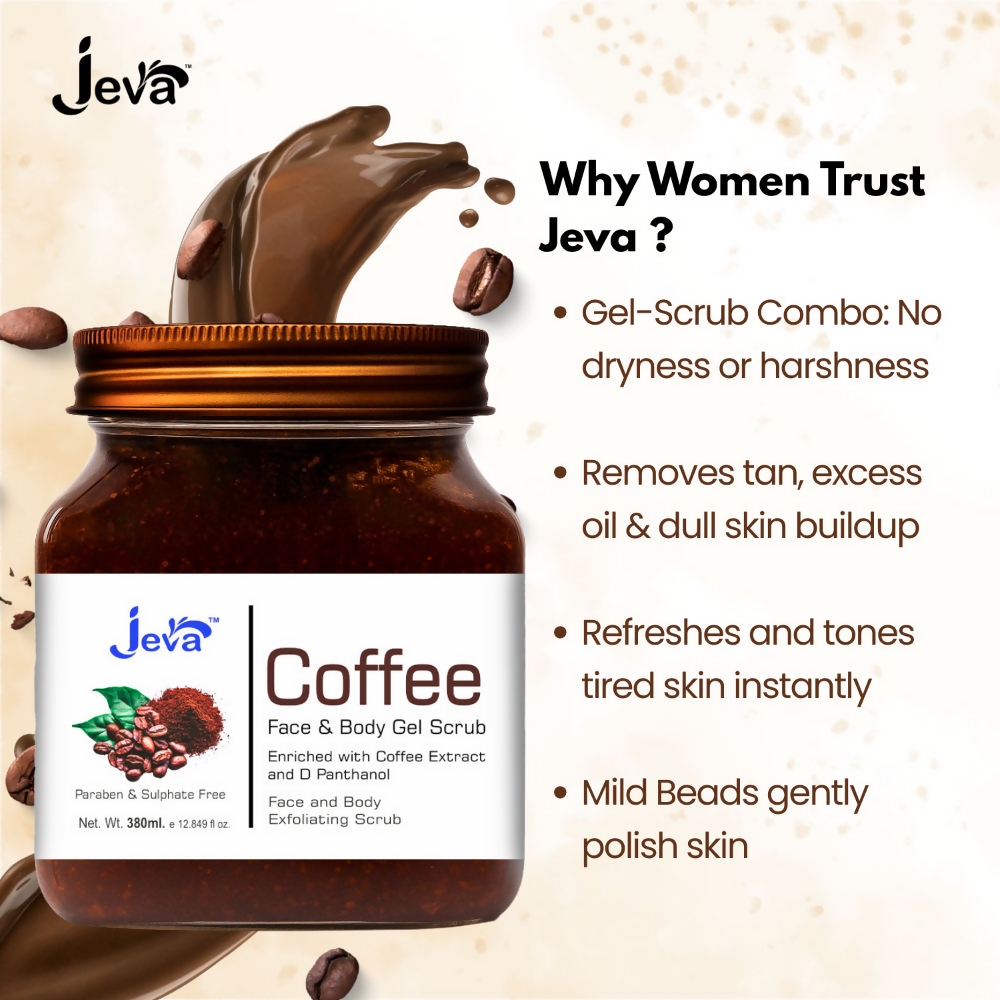 Jeva Coffee Face & Body Exfoliating Gel Scrub - Dista