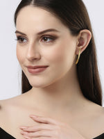 Thumbnail for NVR Women Gold-Plated Geometric Shape Drop Earrings - Distacart