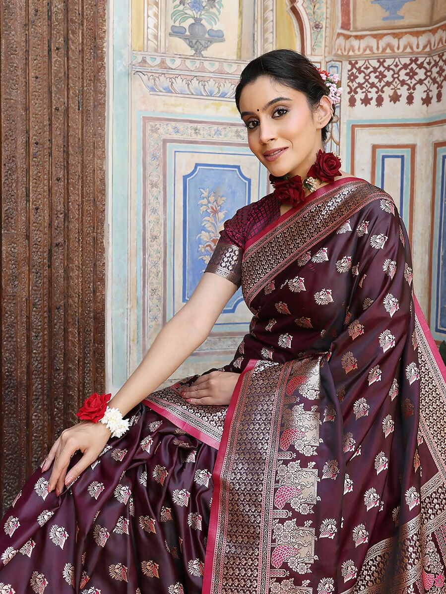 Astita Purple Silk Saree