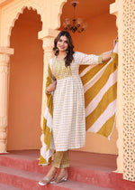 Thumbnail for Alvano Printed 3Pcs Kurti Set for Women's and Girls Rayon - Distacart