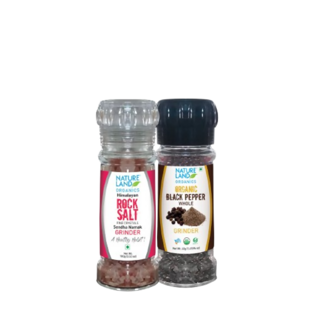 Nature Land Organics Himalayan Pink Rock Salt + Organic Black pepper - Distacart