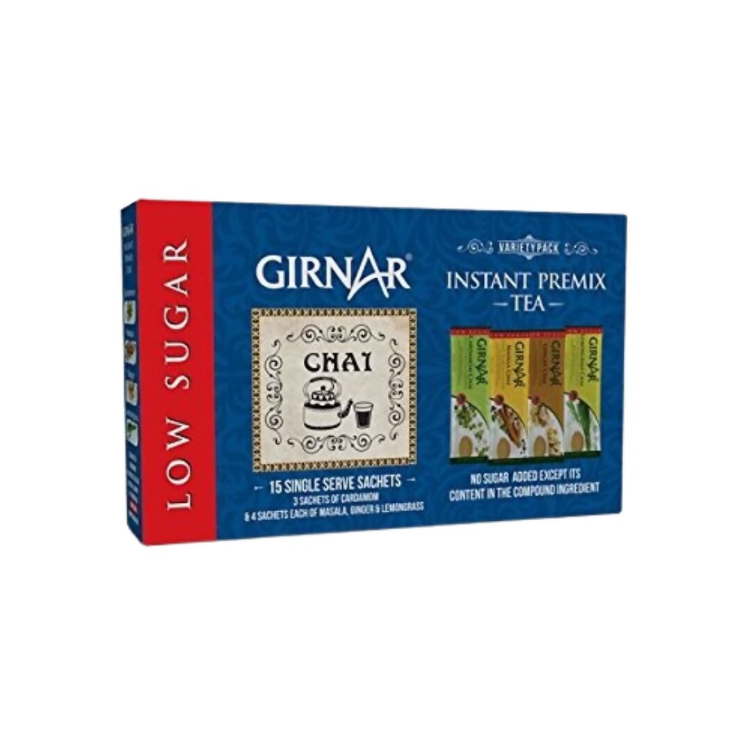 Girnar Instant Premix Tea With Low Sugar - Variety Pack - Distacart