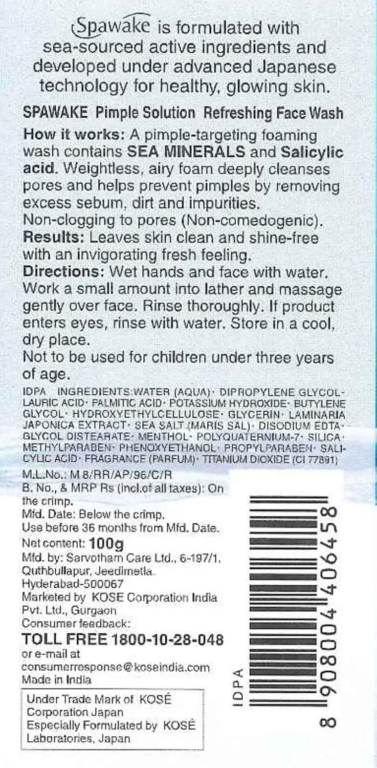 Spawake Anti Acne Care Pimple Solution Refreshing Face Wash - Distacart